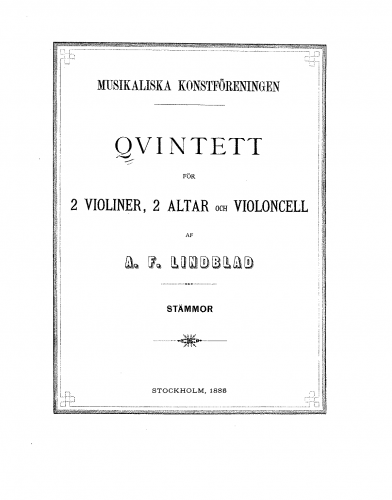 Lindblad - Quintet for 2 Violins, 2 Violas, and Cello