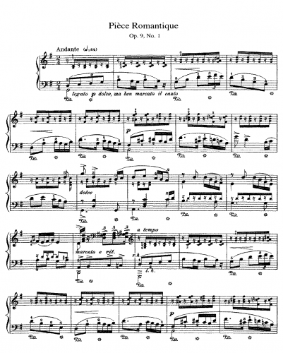 Chaminade - Deux Pièces, Op. 9 - Piano Score - Score