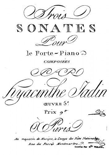 Jadin - 3 Piano Sonatas - Score