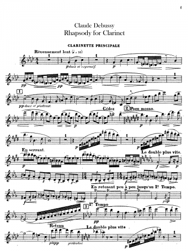 Debussy - Première rapsodie - For Clarinet and Orchestra (Composer)