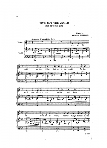 Sullivan - The Prodigal Son - Vocal Score Selections - Aria: Love Not the World