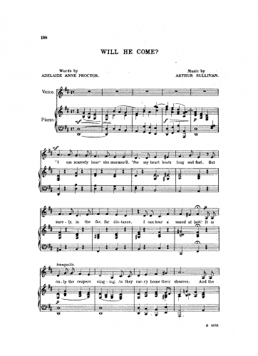 Sullivan - Will he come? - Piano score