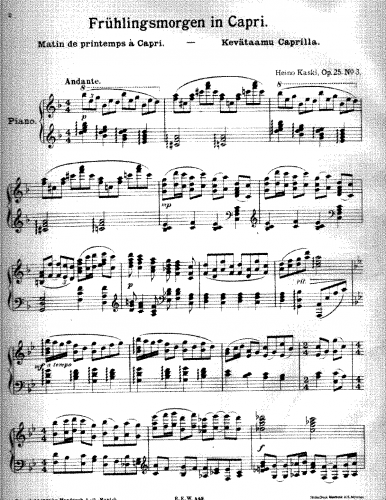Kaski - Piano Pieces, Op. 25 - 3. Kevätaamu Caprilla (A Spring Morning at Capri)
