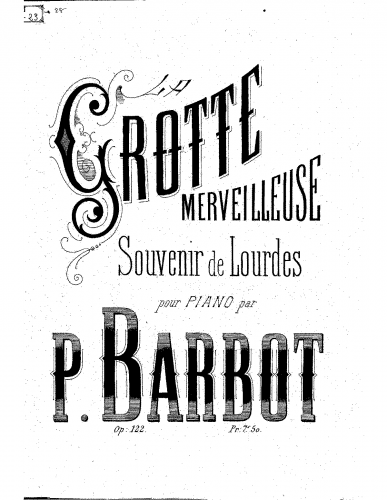 Barbot - La grotte merveilleuse - Piano Score - Score