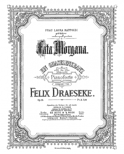 Draeseke - Fata Morgana - Piano Score - Score