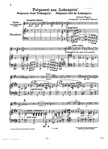 Hermann - Potpourri aus Lohengrin - Scores and Parts