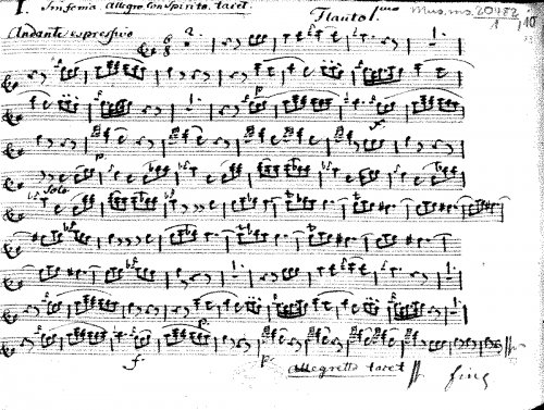 Schuster - Sinfonia in D major - Flute 1