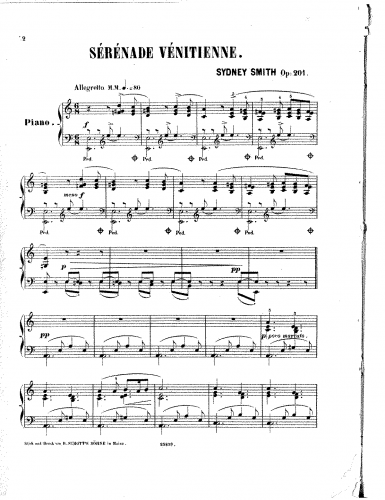 Smith - Sérénade vénitienne - Piano Score - Score