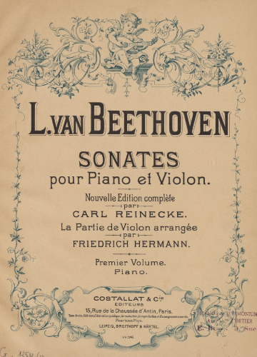 Beethoven - Sonaten für Pianoforte und Violine ; Sonates pour piano et violon - Scores and Parts [[Breitkopf und Härtel]]