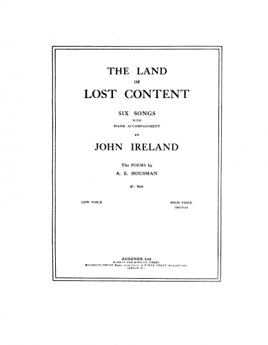 Ireland - The Land of Lost Content - Score