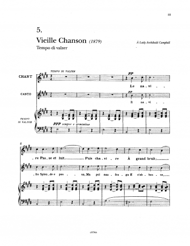 Tosti - Vieille Chanson - Score