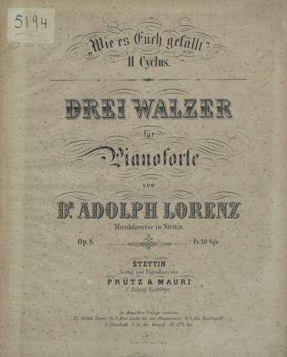 Lorenz - 3 Walzer - Score