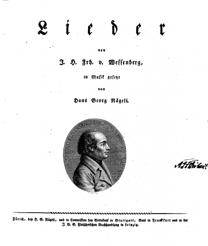 Nägeli - Lieder von I. H. von Wessenberg - Score