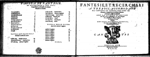 Tiburtino - Fantesie, et recerchari a tre voci - Scores and Parts