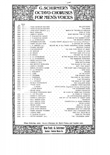 Huhn - Denny's Daughter - For Male Chorus (composer) - Score