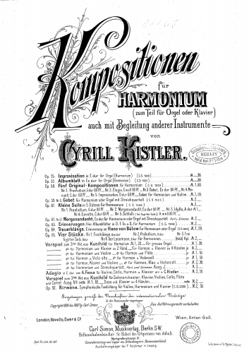 Kistler - 5 Harmonium Pieces - Score