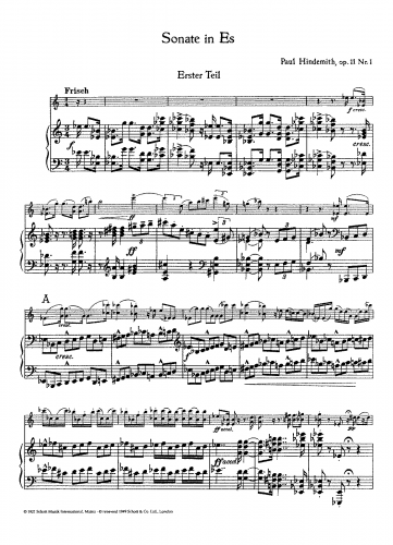 Hindemith - Violin Sonata - Scores and Parts