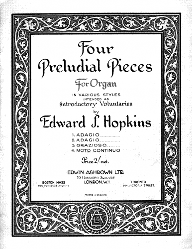 Hopkins - 4 Preludial Pieces - Score