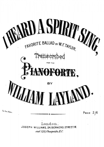 Taylor - I Heard a Spirit Sing - For Piano solo (Layland) - Score