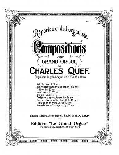 Quef - 3 Pieces for Organ - 1. Prière