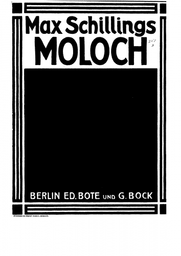 Schillings - Moloch - Vocal Score - Score