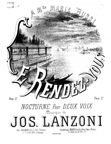 Lanzoni - Le Rendez-vous - For 2 Voices and Piano - Score