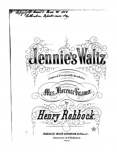Rohbock - Jennie's Waltz - Piano Score - Score