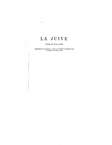 Halévy - La Juive - Libretti - Score