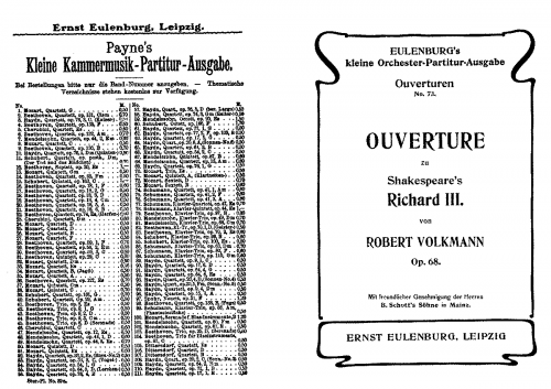 Volkmann - Overture to Shakespeare's Richard III, Op. 68 - Score