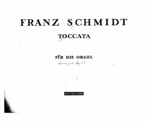 Schmidt - Toccata in C major - Score