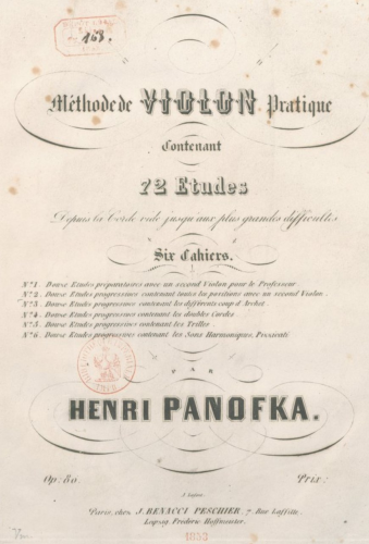 Panofka - Violin Method - Score
