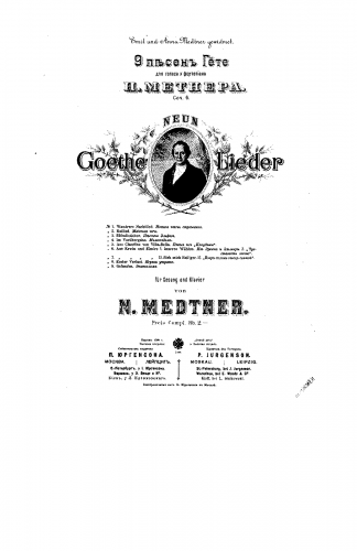 Medtner - Neun Lieder von W. Goethe, Op. 6 - Score