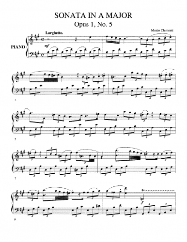 Clementi - Six Piano Sonatas, Op. 1 - Sonata No. 5 in A Major