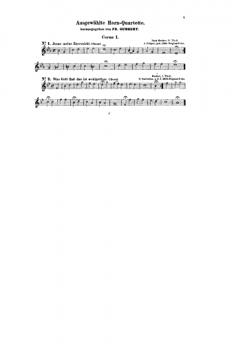 Gumbert - Ausgewählte Horn-Quartette - Volume 1