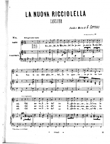 Cottrau - La nuova ricciolella - complete score