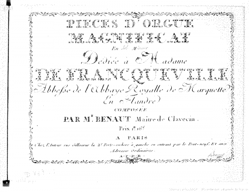 Benaut - Organ Magnificat in G minor - Score