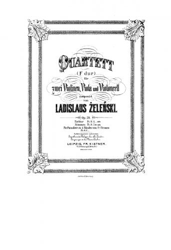 Zele?ski - String Quartet No. 1, Op. 28