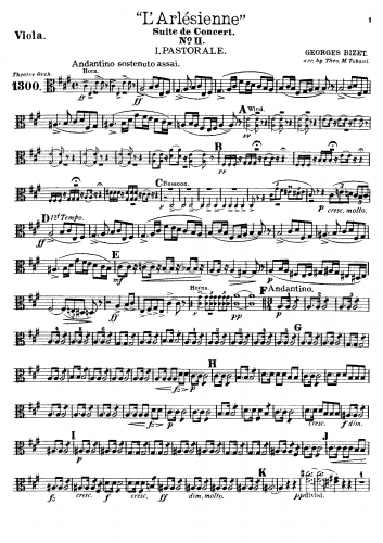 Bizet - L'Arlésienne Suite No. 2 - For Orchestra (Tobani)