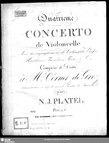 Platel - Cello Concerto No. 4