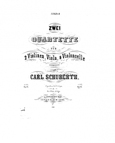 Schuberth - String Quartet No. 2, Op. 35