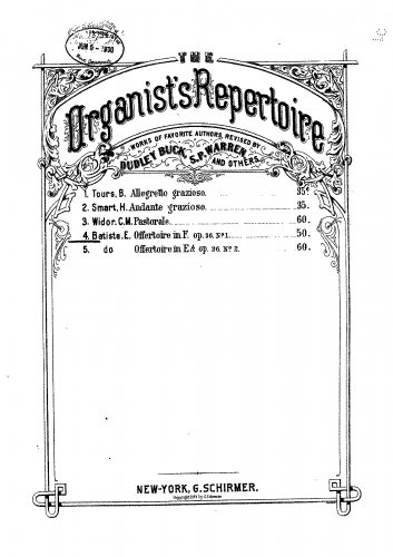 Batiste - Deux Offertoires - Score