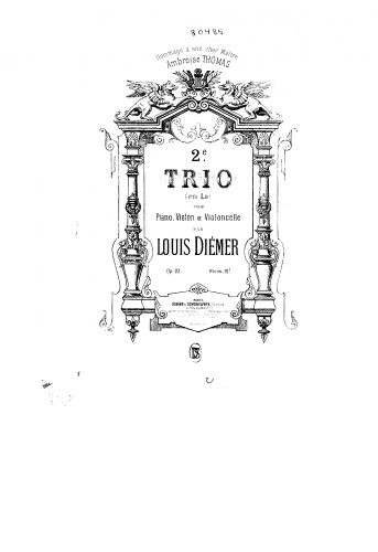 Diémer - Piano Trio No. 2, Op. 23