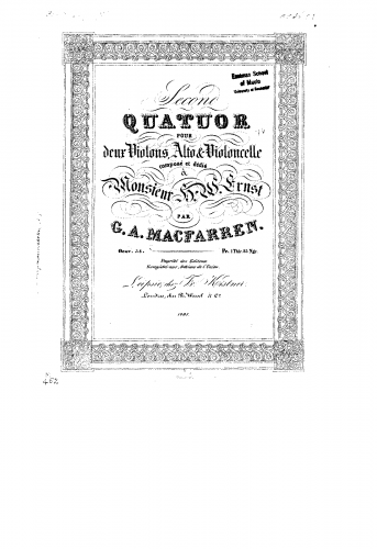 Macfarren - String Quartet No. 2, Op. 54