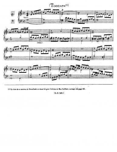 Sweelinck - Toccata in A minor - Score