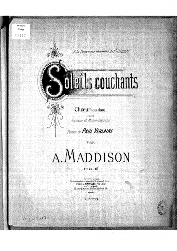 Maddison - Soleils couchants - Score