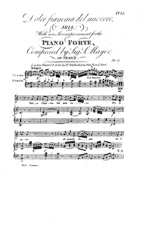 Mayr - Medea in Corinto - Vocal Score - Dolce fiamma del mio core