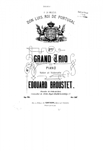 Broustet - Piano Trio No. 2, Op. 42