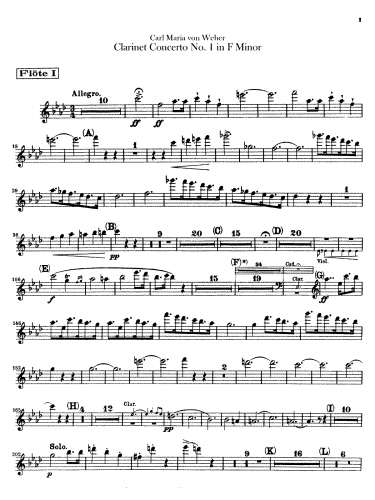 Weber - Clarinet Concerto No. 1 - Orchestra