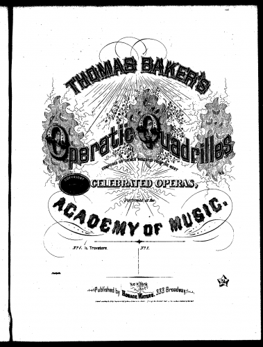 Baker - Il Trovatore Quadrille - Score