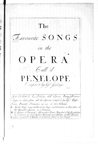 Galuppi - Penelope - Score (Arias)